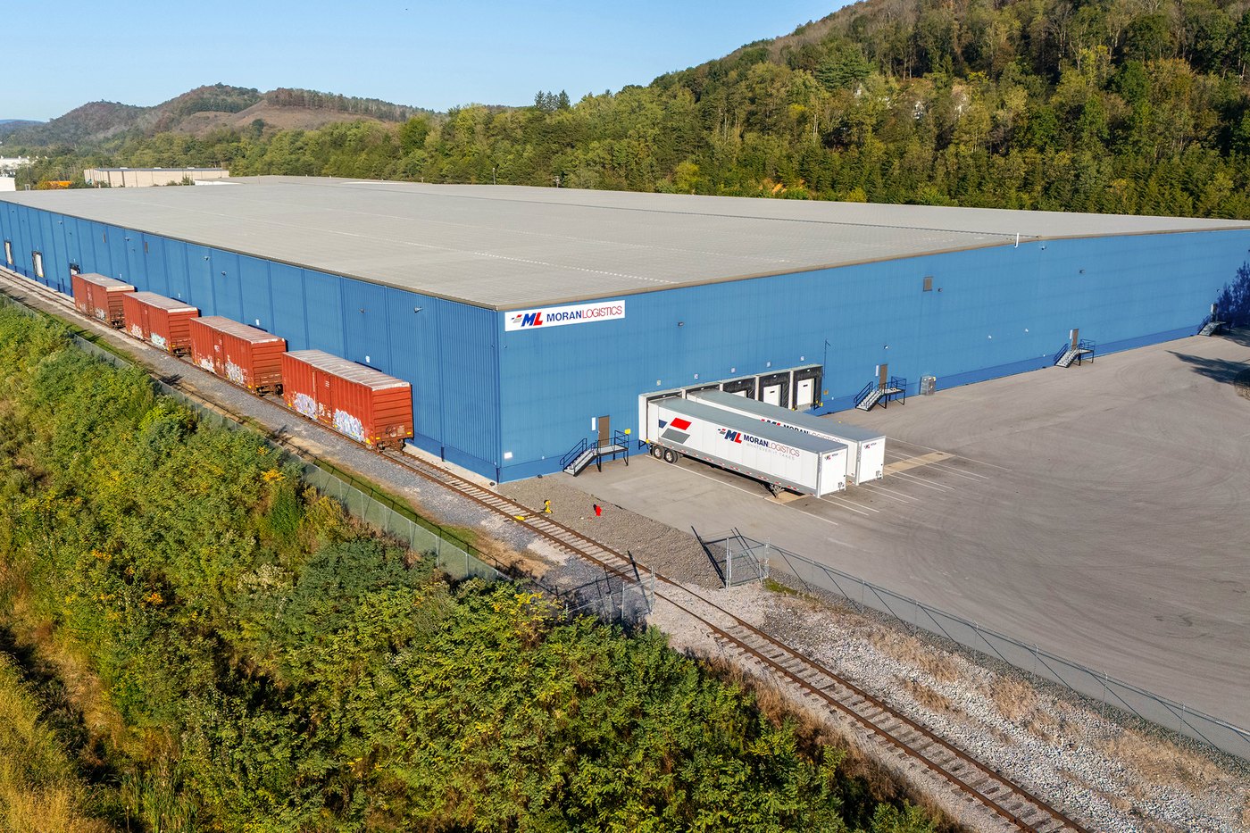Aerial view of the Moran Logistics warehouse in Williamsport, Pennsylvania